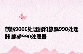 麒麟9000处理器和麒麟990处理器 麒麟990处理器 