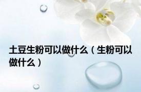 土豆生粉可以做什么（生粉可以做什么）