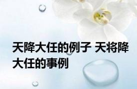 天降大任的例子 天将降大任的事例 