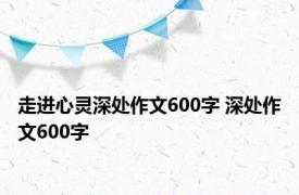 走进心灵深处作文600字 深处作文600字 