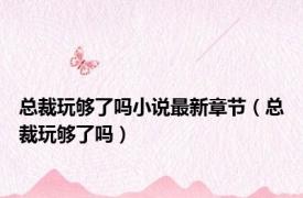 总裁玩够了吗小说最新章节（总裁玩够了吗）