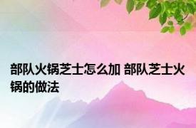 部队火锅芝士怎么加 部队芝士火锅的做法 