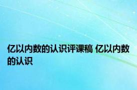 亿以内数的认识评课稿 亿以内数的认识 