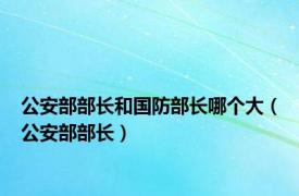 公安部部长和国防部长哪个大（公安部部长）