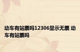 动车有站票吗12306显示无票 动车有站票吗