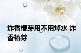 炸香椿芽用不用焯水 炸香椿芽 