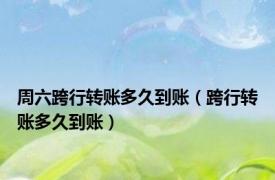 周六跨行转账多久到账（跨行转账多久到账）