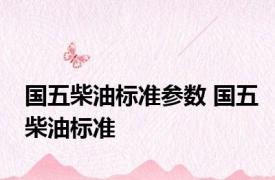 国五柴油标准参数 国五柴油标准