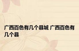 广西百色有几个县城 广西百色有几个县