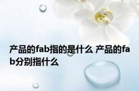 产品的fab指的是什么 产品的fab分别指什么
