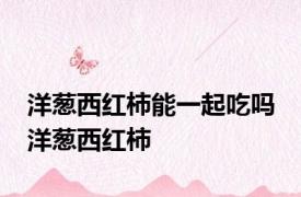 洋葱西红柿能一起吃吗 洋葱西红柿 