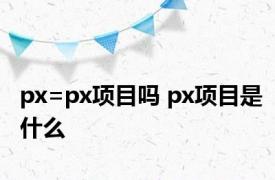 px=px项目吗 px项目是什么 