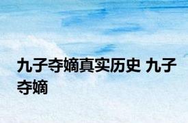 九子夺嫡真实历史 九子夺嫡 