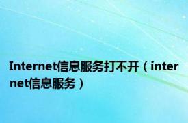 Internet信息服务打不开（internet信息服务）