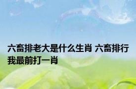 六畜排老大是什么生肖 六畜排行我最前打一肖 