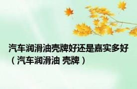 汽车润滑油壳牌好还是嘉实多好（汽车润滑油 壳牌）