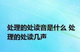 处理的处读音是什么 处理的处读几声
