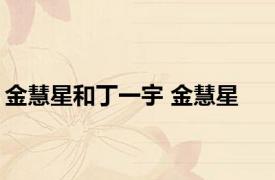 金慧星和丁一宇 金慧星 