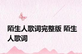 陌生人歌词完整版 陌生人歌词 