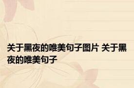 关于黑夜的唯美句子图片 关于黑夜的唯美句子