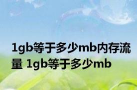 1gb等于多少mb内存流量 1gb等于多少mb