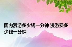 国内漫游多少钱一分钟 漫游费多少钱一分钟 