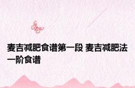麦吉减肥食谱第一段 麦吉减肥法一阶食谱 