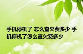 手机停机了 怎么查欠费多少 手机停机了怎么查欠费多少