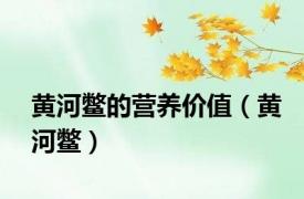 黄河鳖的营养价值（黄河鳖）