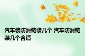 汽车装防滑链装几个 汽车防滑链装几个合适