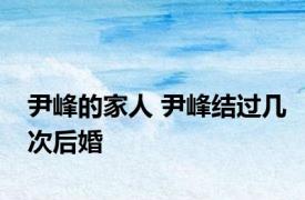 尹峰的家人 尹峰结过几次后婚 
