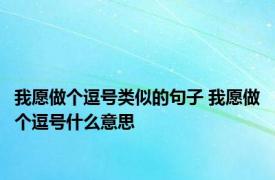 我愿做个逗号类似的句子 我愿做个逗号什么意思