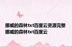 挪威的森林txt百度云资源完整 挪威的森林txt百度云 