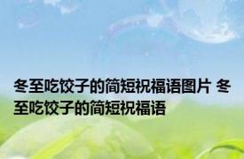 冬至吃饺子的简短祝福语图片 冬至吃饺子的简短祝福语