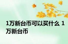 1万新台币可以买什么 1万新台币 