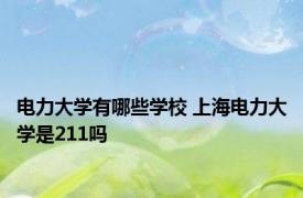 电力大学有哪些学校 上海电力大学是211吗