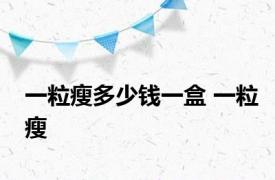 一粒瘦多少钱一盒 一粒瘦 