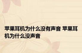 苹果耳机为什么没有声音 苹果耳机为什么没声音