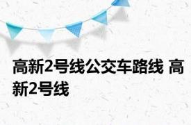 高新2号线公交车路线 高新2号线 