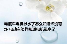 电瓶车电机涉水了怎么知道坏没有坏 电动车怎样知道电机进水了