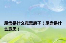 尾盘是什么意思房子（尾盘是什么意思）