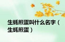 生蚝煎蛋叫什么名字（生蚝煎蛋）