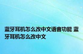 蓝牙耳机怎么改中文语音功能 蓝牙耳机怎么改中文