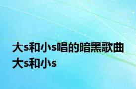 大s和小s唱的暗黑歌曲 大s和小s 