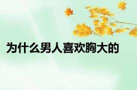 为什么男人喜欢胸大的
