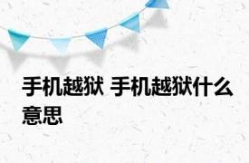 手机越狱 手机越狱什么意思 