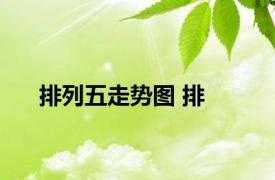 排列五走势图 排 