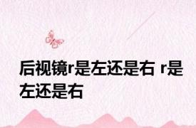 后视镜r是左还是右 r是左还是右