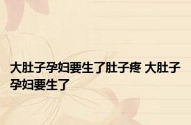 大肚子孕妇要生了肚子疼 大肚子孕妇要生了 