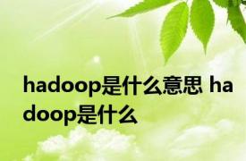 hadoop是什么意思 hadoop是什么